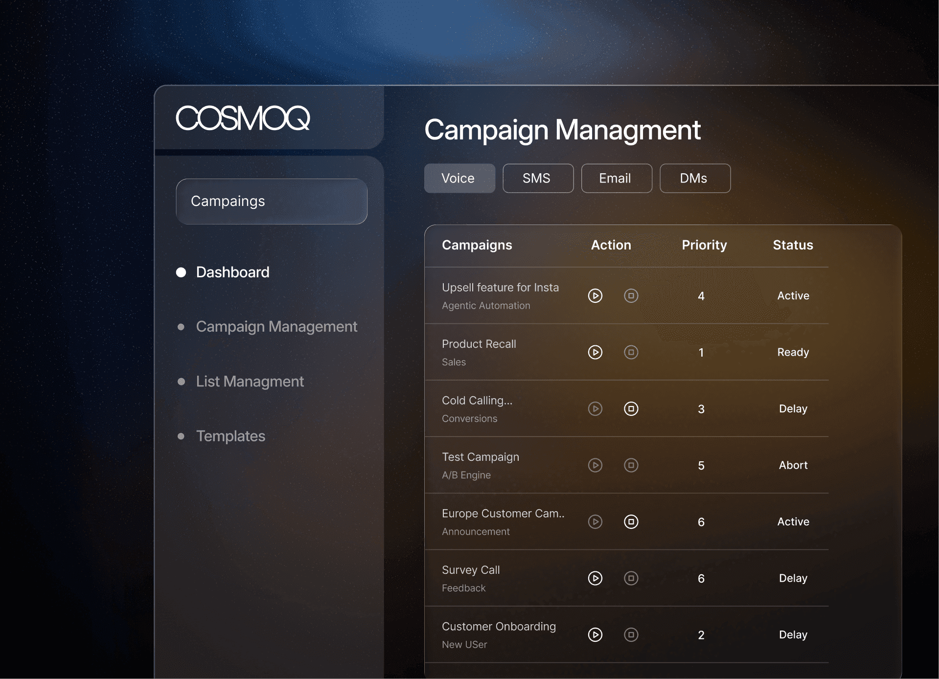 Outbound Campaigns interface screenshot